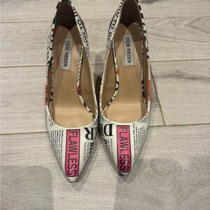 Steve Madden Women's Graphic Heels - White, Pink, Black